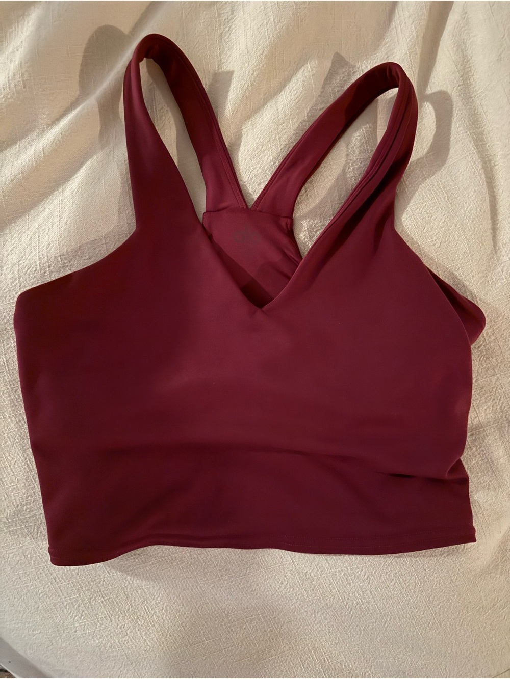 Alo Yoga Maroon Sports Bra Crop Top